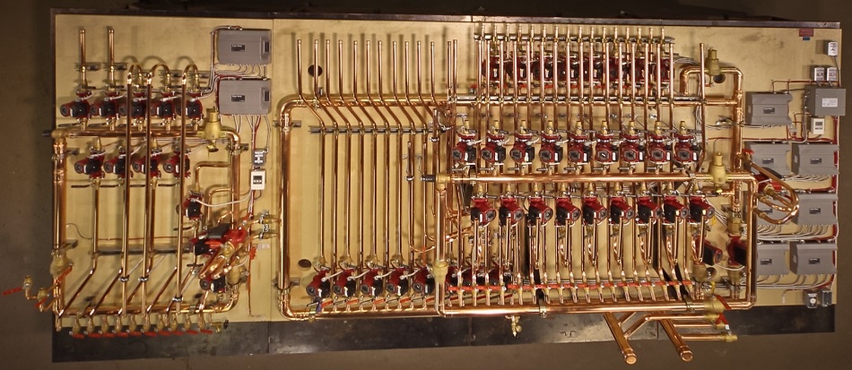 Custom hydronic heating panels